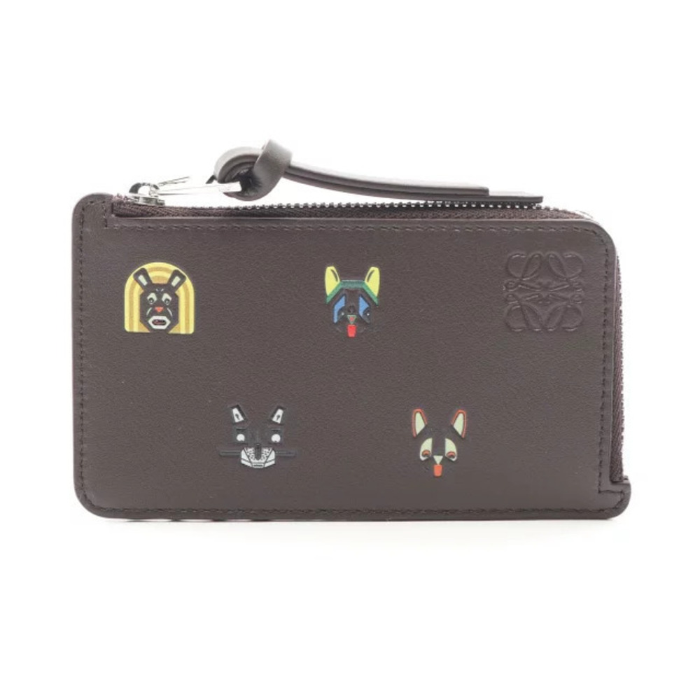 Loewe x Louis Wain Cats Coin Card Case Wallet Leather Brown Multicolor